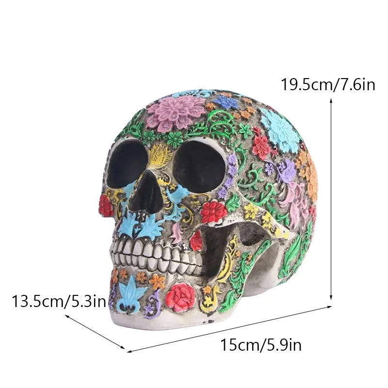 Creative Skull Sculpture Halloween Decoration Handmade Head Skeleton Statue Model