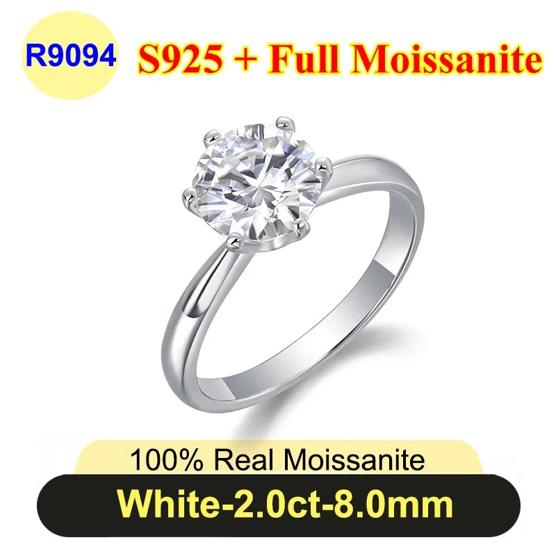 PureNew 1ct-4ct Radiant Cut Full Moissanite Diamond Rings For Women Original 925 Silver Luxury Oval Cut Lady's Diamond Ring 2025