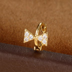 1Pc Stainless Steel Small CZ Hoop Cartilage Earrings Tiny Cross