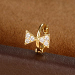 1Pc Stainless Steel Small CZ Hoop Cartilage Earrings Tiny Cross