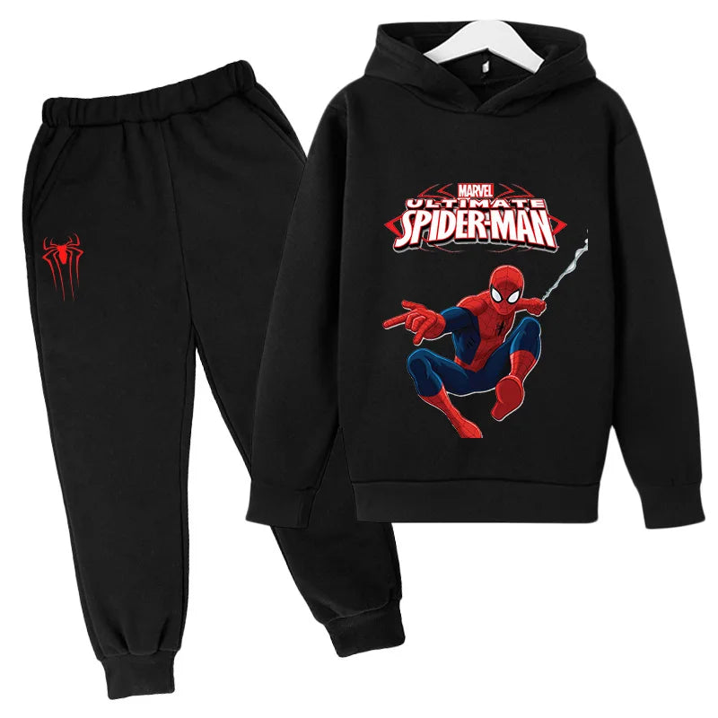 Kids Spiderman Pullover & Sweatpants Set Boys Girls Warm Fashion Outfit