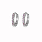 Cubic Zirconia Water Drop Hoop Earring Stainless Steel Geometry