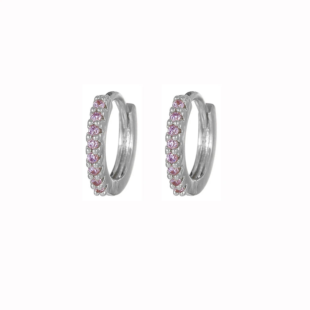 Cubic Zirconia Water Drop Hoop Earring Stainless Steel Geometry