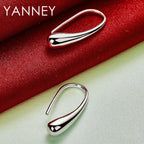 925 Sterling Silver 27mm Water Drop Earrings Women Men Hip Hop Punk Jewellery