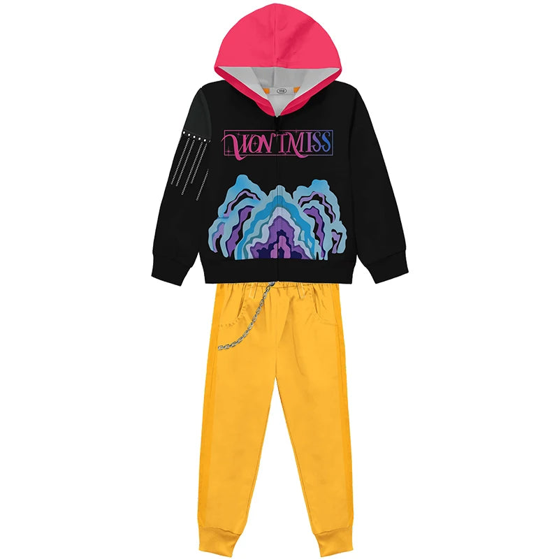 Kids Kpop Demon Hunter Hoodie and Pants Set Fashion Girls Casual Clothing