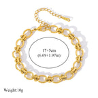 Flower Butterfly Heart Stainless Steel Charm Bracelet Gold Colour