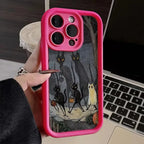 Ghost Cat Silicone Case for iPhone 16 15 14 13 12 11 Pro Max XR 7 8 Plus