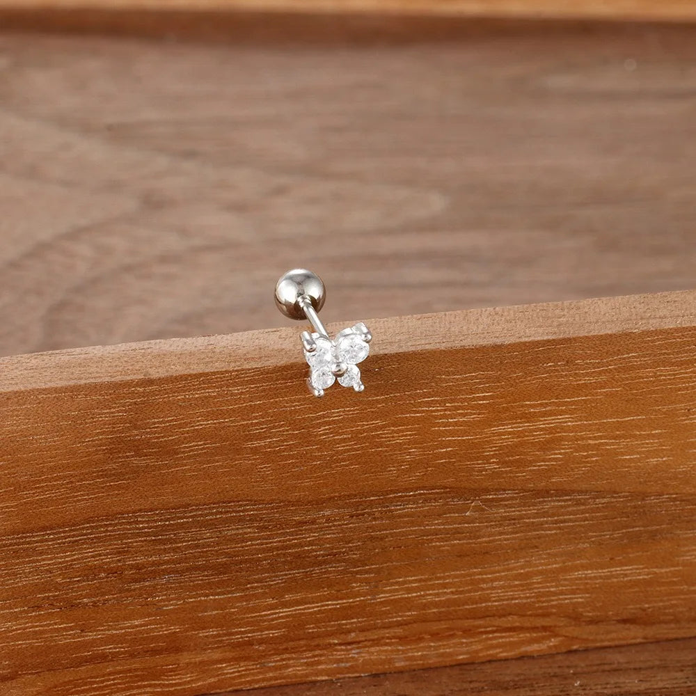1PC Stainless Steel Birthstone Mini Stud Earrings 12 Constellation