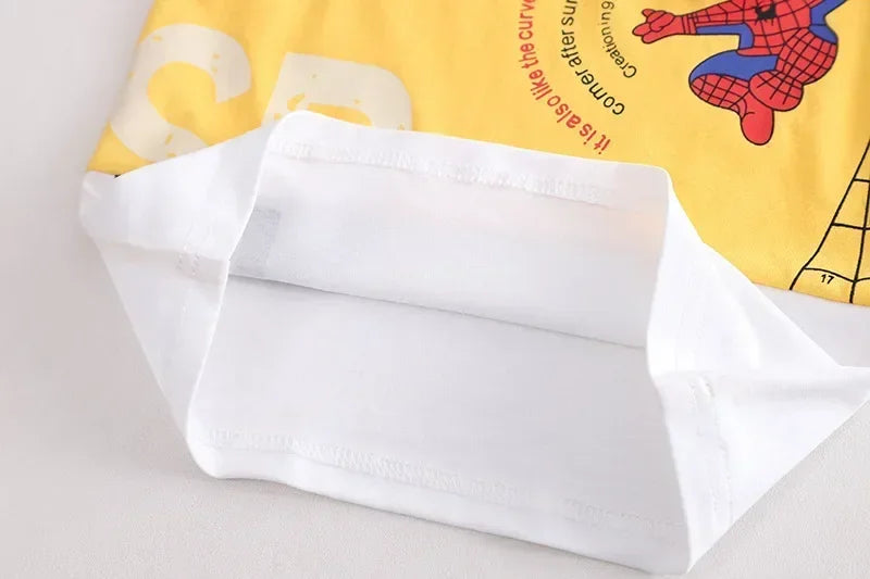 Summer Boys Spiderman Short Sleeve T-Shirt & Jeans Set Kids Fashion Clothing