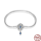 925 Silver 17-20CM Heart Pave Zirconia Original Bracelets Infinity Bracelet Fit DIY Charms Bead Birthday Jewelry Gifts Hot Sale