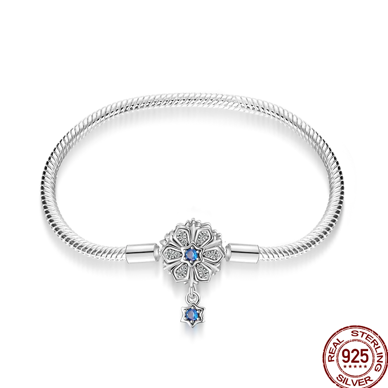 925 Silver 17-20CM Heart Pave Zirconia Original Bracelets Infinity Bracelet Fit DIY Charms Bead Birthday Jewelry Gifts Hot Sale