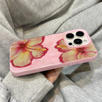 Pink Hibiscus Flower Texture Case for iPhone 17 16 15 14 13 12 11 Pro Max
