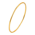 Women Bangle Bracelet Stainless Steel, 18k Gold Plated 2mm Stackable Glossy Thin Jewelry