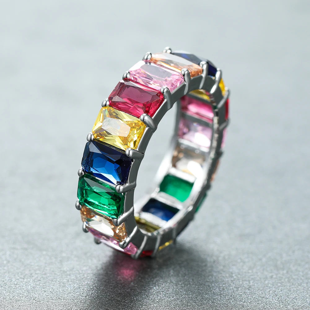 Vintage Royal Blue Stone Ring Yellow Gold Color Luxury Female Wedding Rings For Women Round Dangle Ring Engagement Jewelry Gifts