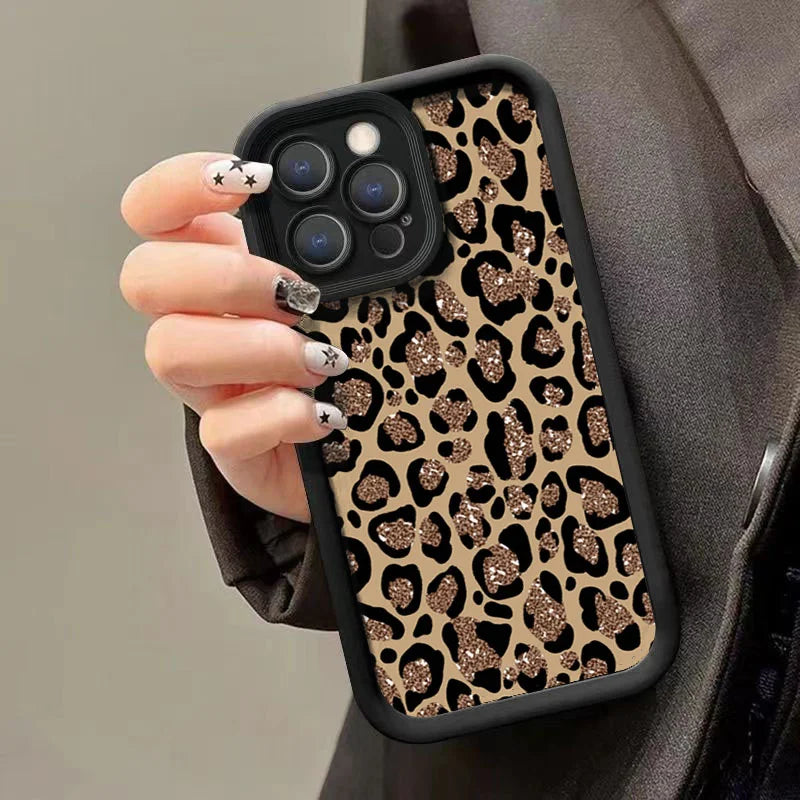 INS Leopard Print Case for iPhone 17 16 15 14 13 12 11 Pro Max XR XS SE2