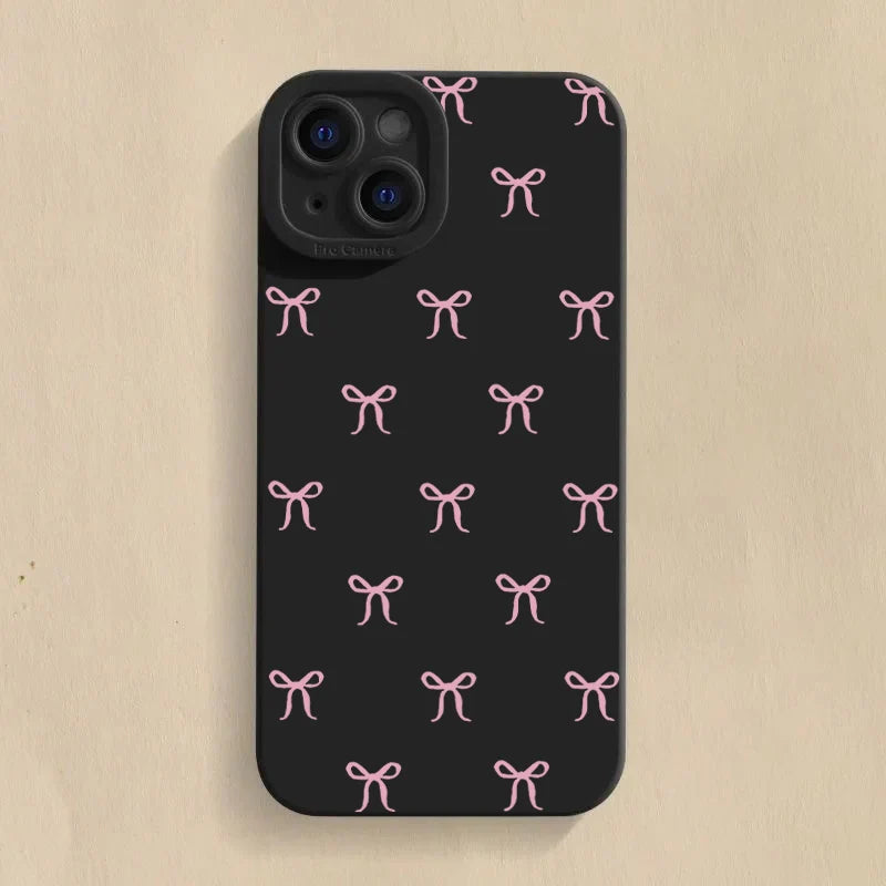 Simple Bow Silicone Case for Xiaomi Mi 15 14T 13T Pro Poco F6 F5