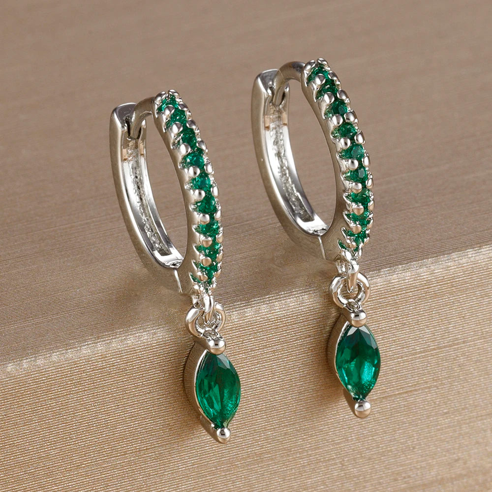Luxury Cubic Zirconia Stainless Steel Gold Colour Horse Eye Earrings