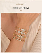 Pave Cubic Zirconia Chain Bracelet for Women, Simple Gold Plated Dainty Jewelry Gift