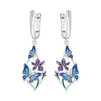 925 Sterling Silver Gradient Dragonfly Insect Drop Earrings Anniversary Gift
