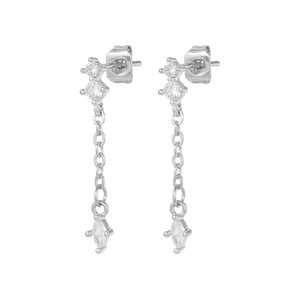 2PCS Gold Colour Star Dangle Earrings Luxury Star Pendientes y2k Jewelry