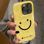 Happy Smile Texture Case for iPhone 17 16 15 14 13 12 11 Pro Max Plus Air