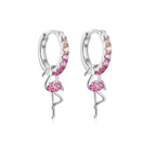 Cubic Zirconia Water Drop Hoop Earring Stainless Steel Geometry