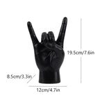 Resin Rock and Roll Gesture Hand Figurines Devil Horns Sculpture Tabletop Pop Art