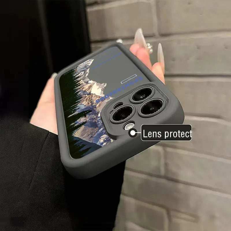 Landscape Mountain Train Case for iPhone 16 15 14 13 12 11 Pro Max XR 7 8