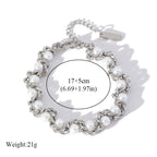 Metal Beads Heart Stainless Steel Bracelet Bangle Gold Colour Gift