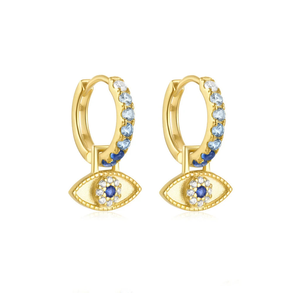 Cubic Zirconia Water Drop Hoop Earring Stainless Steel Geometry