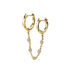 Stainless Steel Small Hoop Earrings Geometry Zircon Pendant Helix