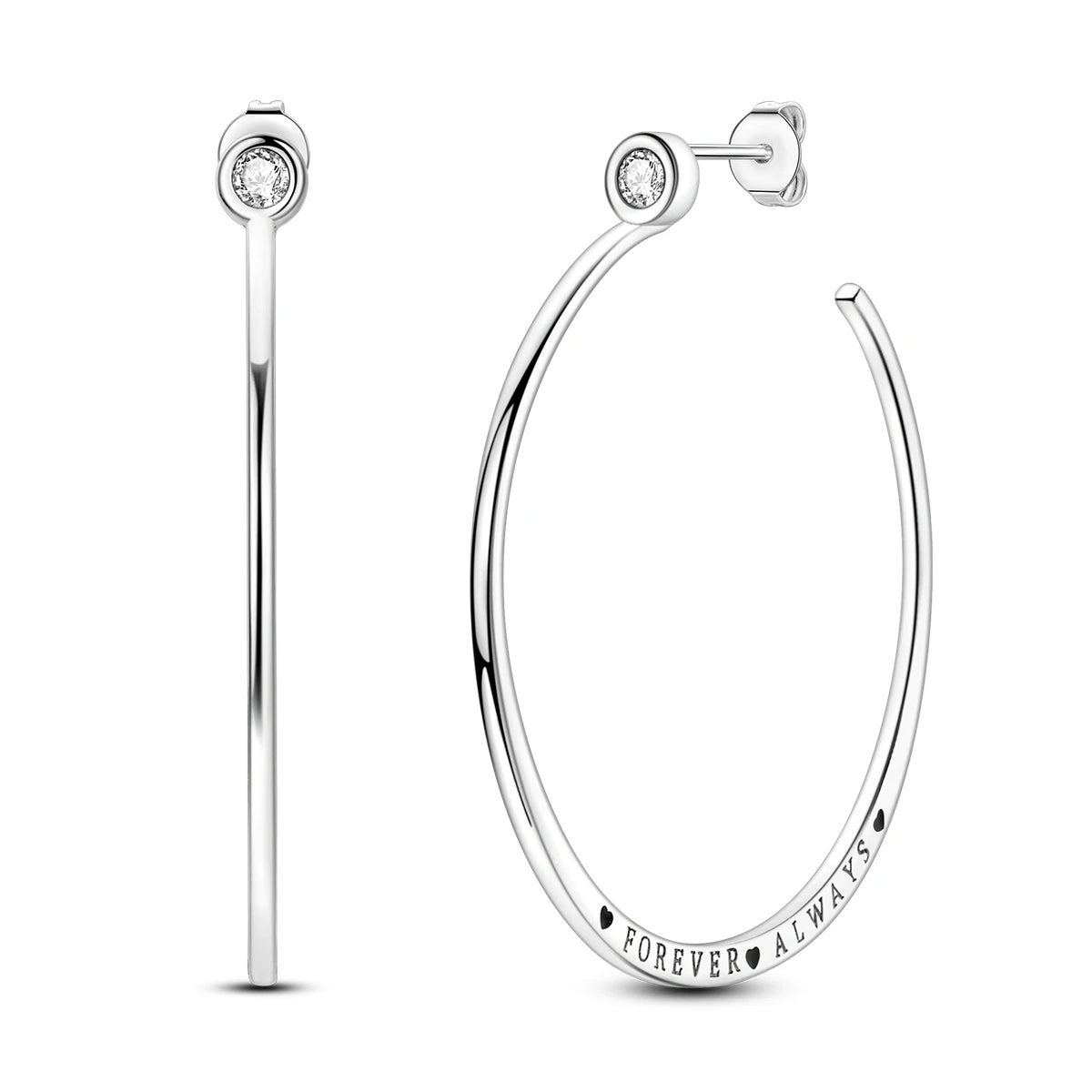 925 Sterling Silver Minimalist Staggered Circular Hoop Earrings Birthday Gift