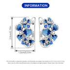 925 Sterling Silver Blue Iris Flower Hoop Earrings Anniversary Jewellery Gift