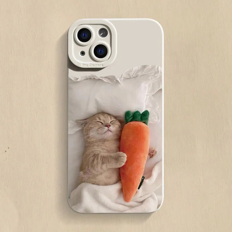 Funny Cute Cat Silicone Case for Samsung Galaxy A14 A34 A54 S23 S22