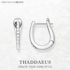 Classic Rose Creole Hinged Hoop Earrings 925 Sterling Silver Fashion