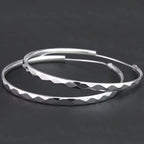 925 Sterling Silver 5cm Big Circle Hoop Earrings Women Luxury Party Jewellery