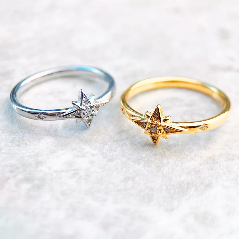 Fascinates Star Ring 925 Sterling Silver Glam Trendy Jewellery Women