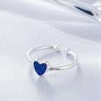 925 Sterling Silver Heart Adjustable Ring Engagement Wedding Luxury Jewellery Wholesale