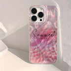 Floral Water Wave Glossy Case for iPhone 16 15 14 13 12 11 Pro Max XR Plus