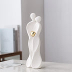 26cm Couple Figurines Family Figure Household Statue Centerpiece Home Tabletop Modern