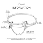 925 Sterling Silver Forever Love Peach Heart Bracelets Star Moon Airplane Earth Bracelets For Women Fit DIY Charms Party Jewelry
