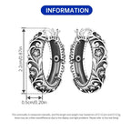 925 Sterling Silver Curled Grass Pattern Flower Hoop Earrings Women's Jewellery