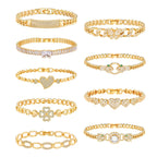 Pave Cubic Zirconia Chain Bracelet for Women, Simple Gold Plated Dainty Jewelry Gift