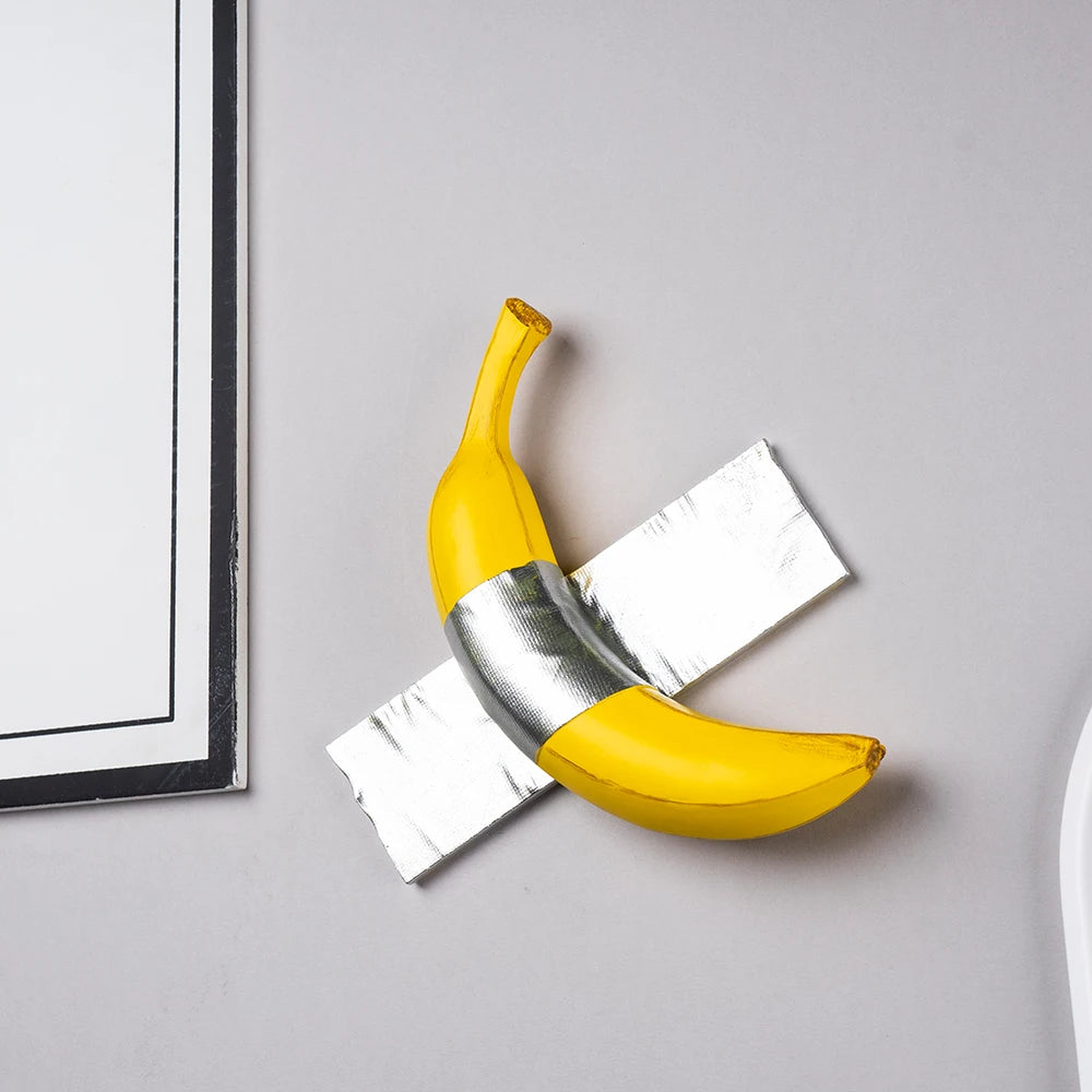 Resin Tape Banana Comedian Figurine Wall Art Bathroom Kitchen Interior Decoration