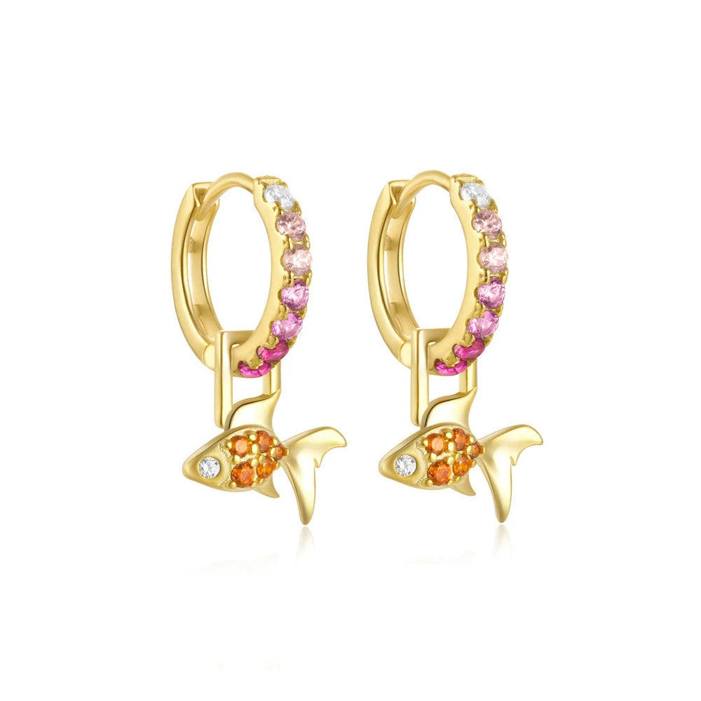Cubic Zirconia Water Drop Hoop Earring Stainless Steel Geometry