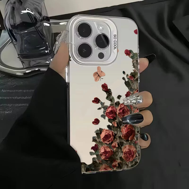 Retro Red Rose Matte Laser Case for Samsung Galaxy A15 A35 A55 S24