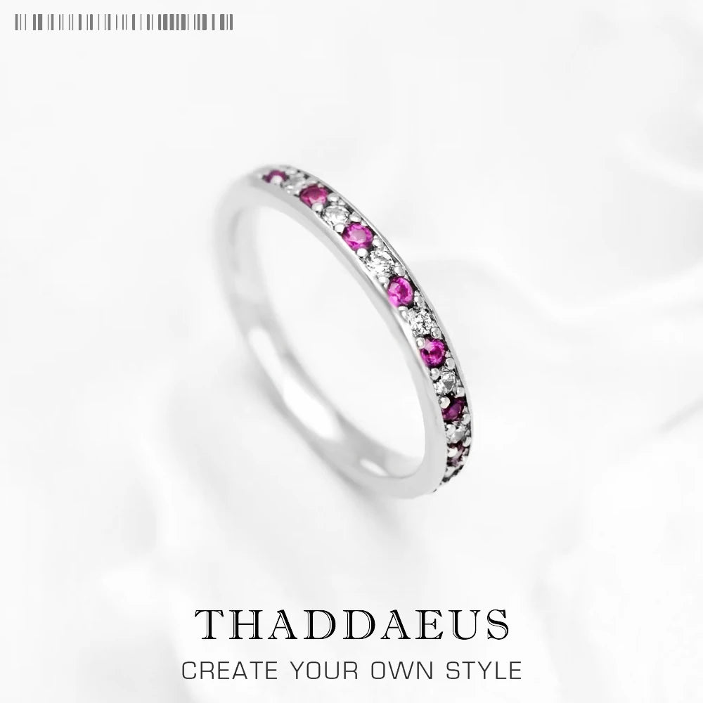 Elegant Colourful Stones Ring 925 Sterling Silver Romantic Jewellery Women