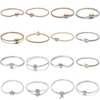 Real 925 Sterling Silver 17-20CM Snowflake Dreamcatcher Star Original Bracelet Fit For Wedding Fine Jewelry DIY Making