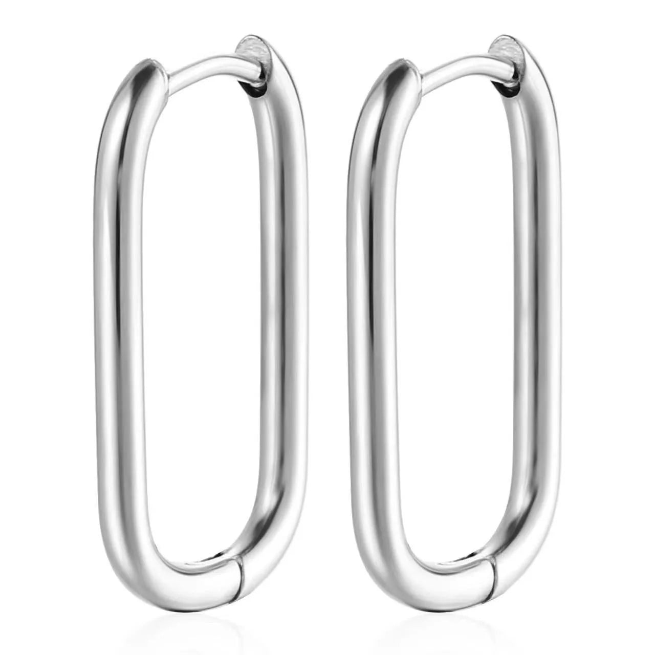 Fashion Minimalist Gold Colour Stainless Steel Heart Earrings Punk