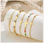 316L Stainless Steel Cross Bracelet for Women, Fashion Adjustable Chain Religious Christian Jewelry